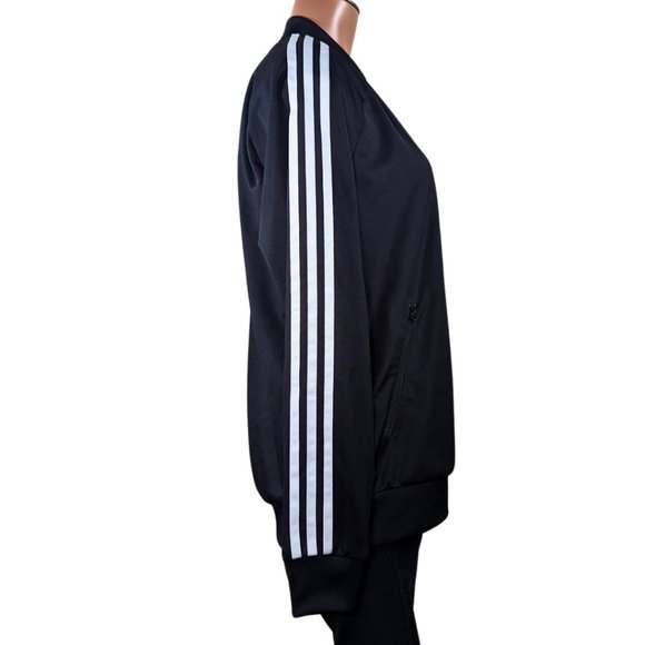 Adidas Womens Large Superstar Black & White Full Zip Trefoil Track Jacket - Picture 3 of 15
